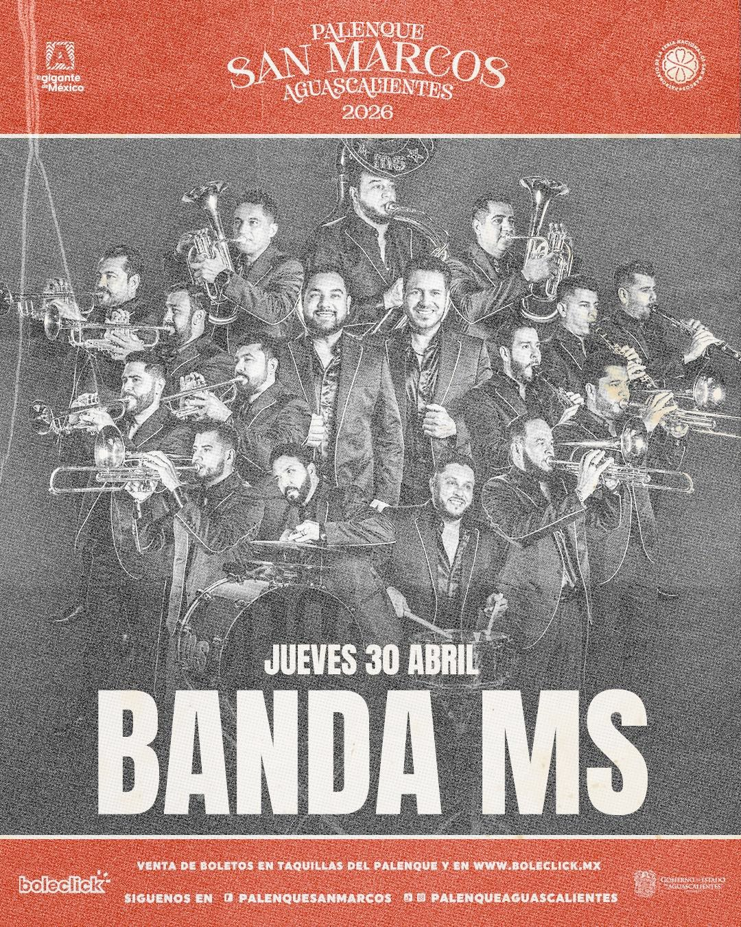boletos Banda MS palenque aguascalientes 2026
