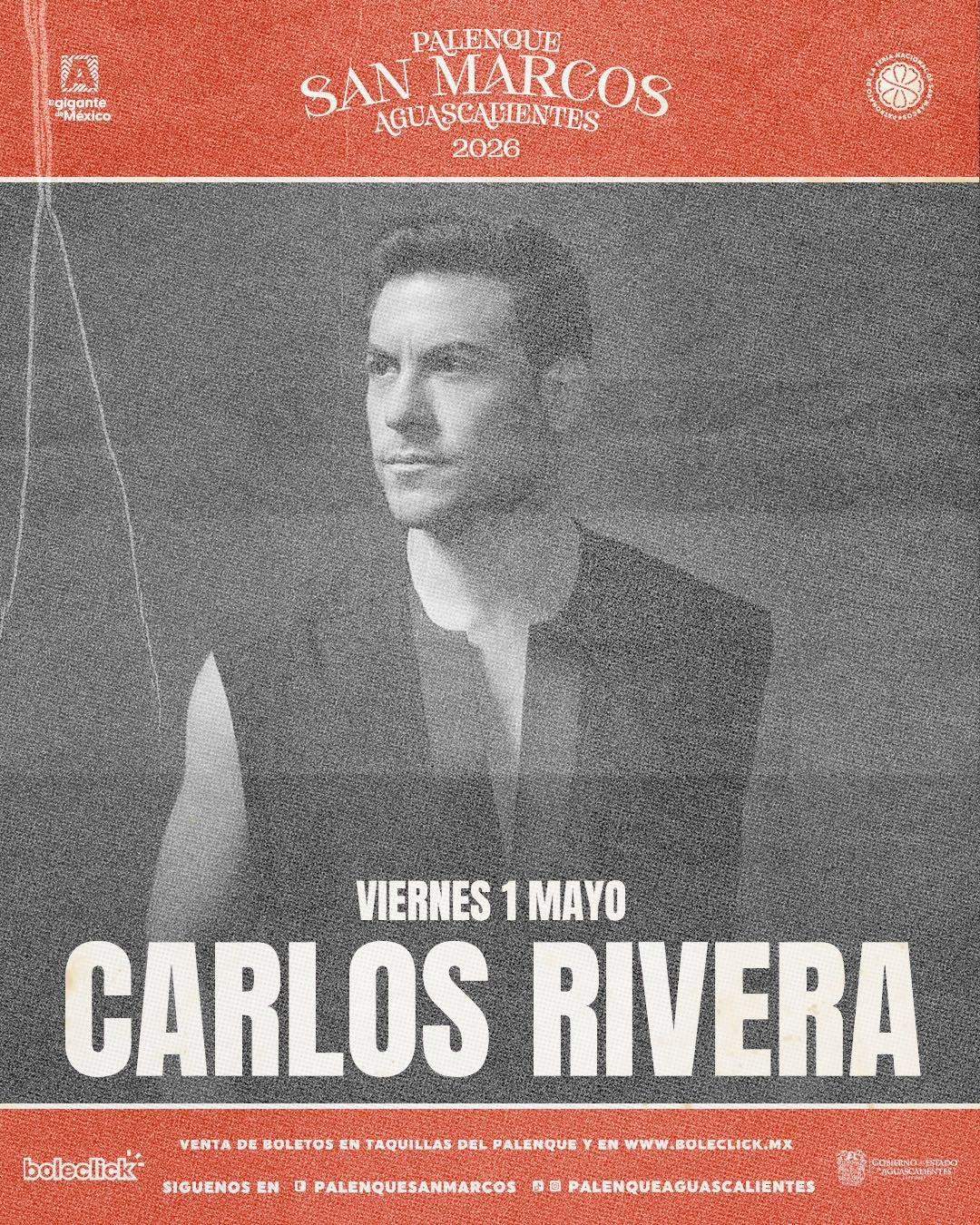 boletos Carlos Rivera palenque aguascalientes 2026