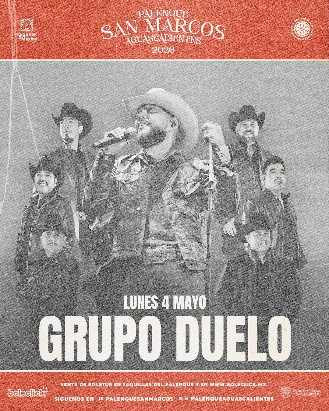 boletos Grupo Duelo palenque aguascalientes 2026