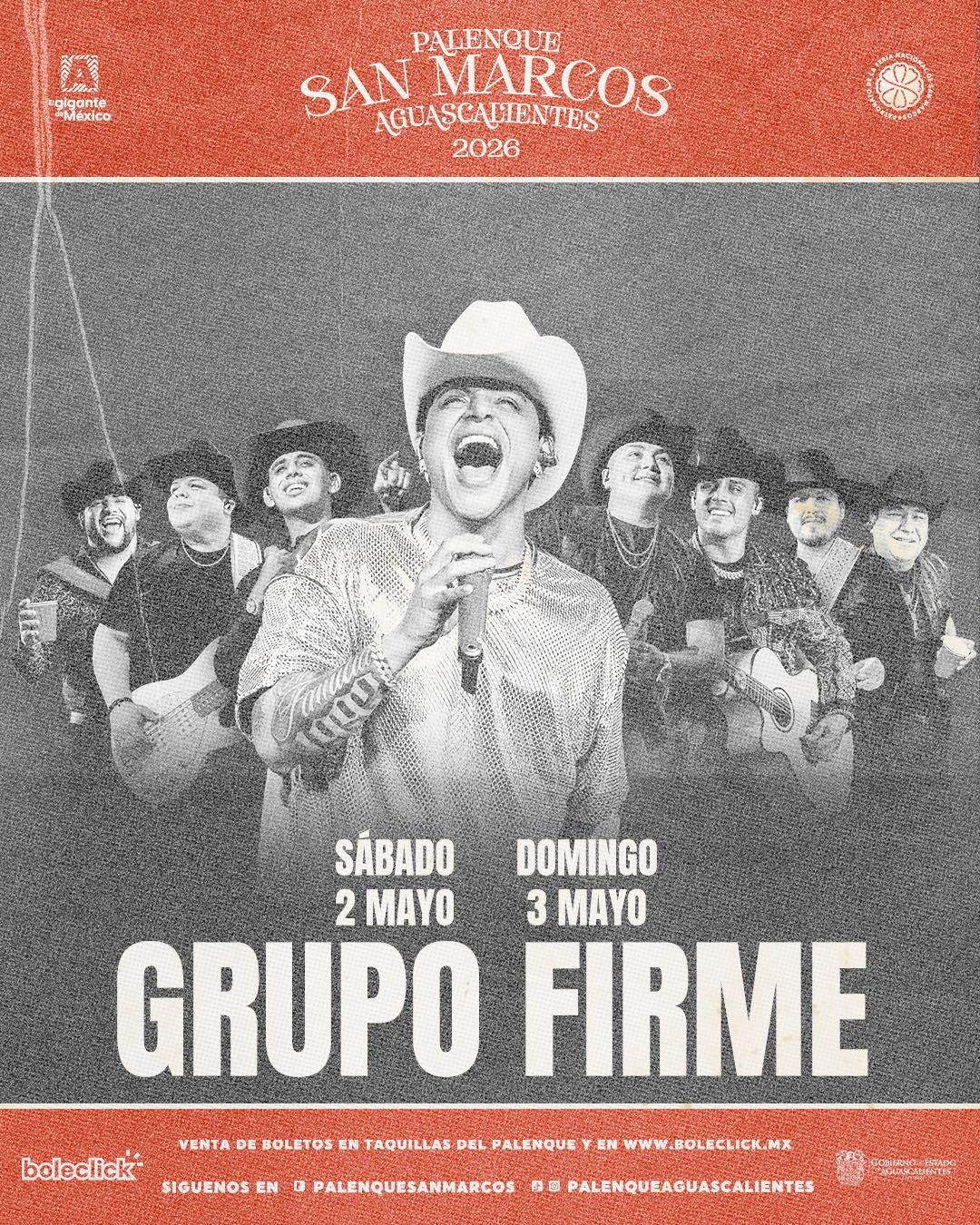 boletos Grupo Firme palenque aguascalientes 2026